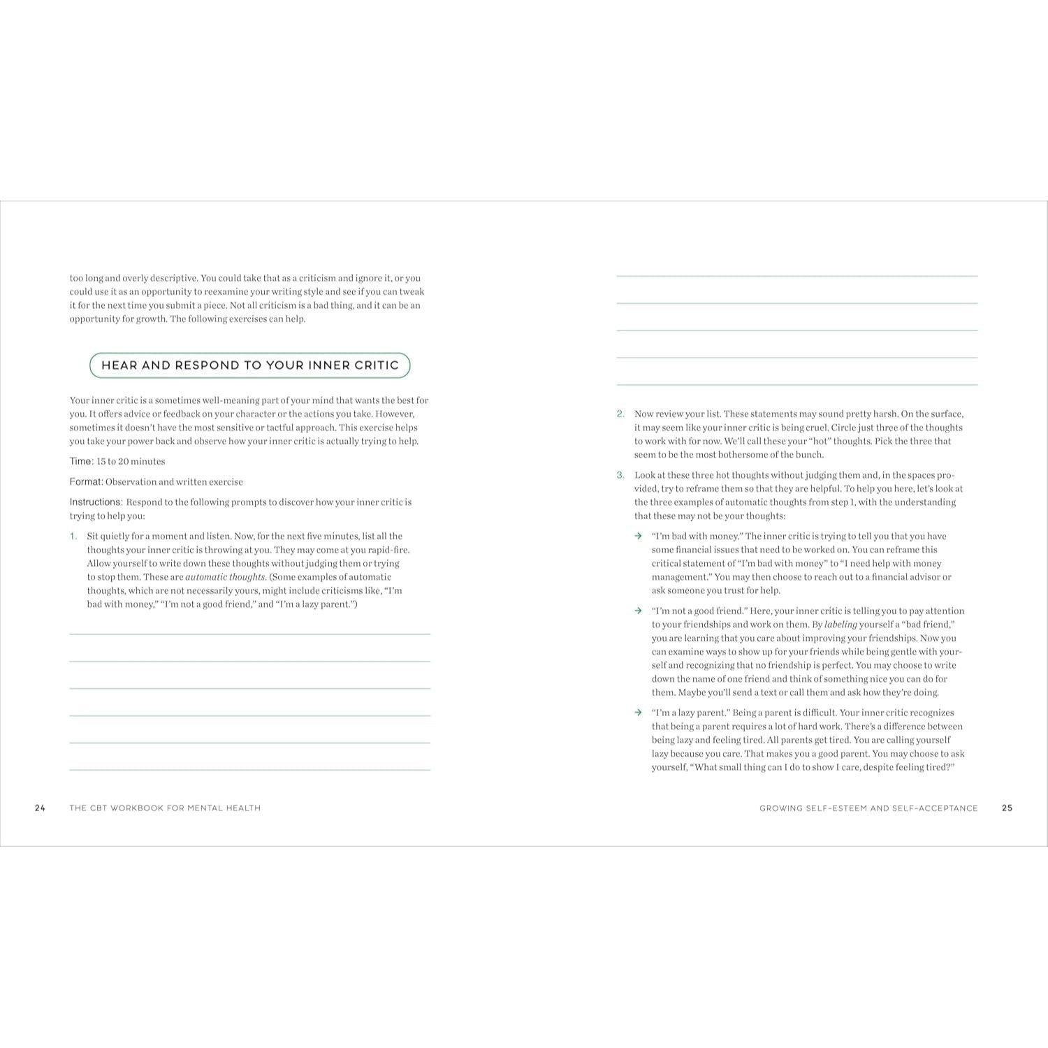 The CBT Workbook for Mental Health: Evidence-Based Exercises to Transform Negative Thoughts and Manage Your Well-Being (Spiral Bound)
