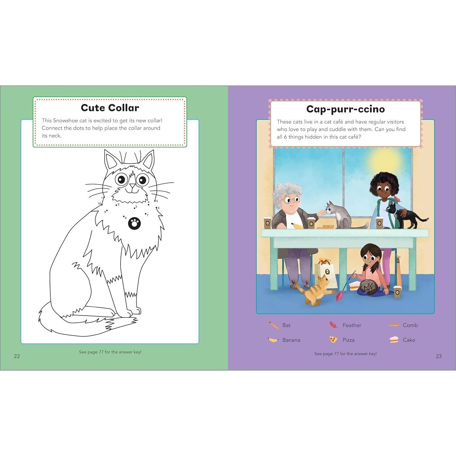Cute Cats Activity Book for Kids: 70 Activities Including Coloring, Dot-To-Dots & Spot the Difference