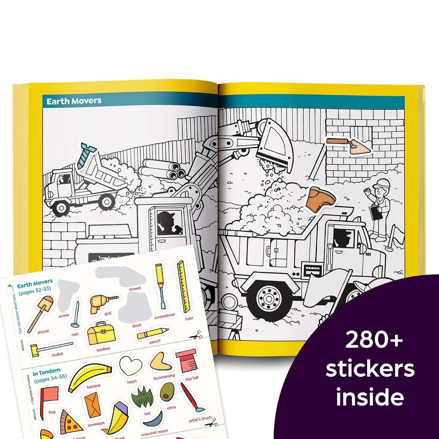 Things That Go Sticker Puzzles: Transportation Activity Book of Cars, Trucks, Planes and More, Hidden Pictures Puzzles with 280 Stickers for Kids 3 an