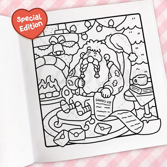 Cozy Christmas: Coloring Book for Adults and Kids (Cozy Spaces Coloring) (Spiral Bound)