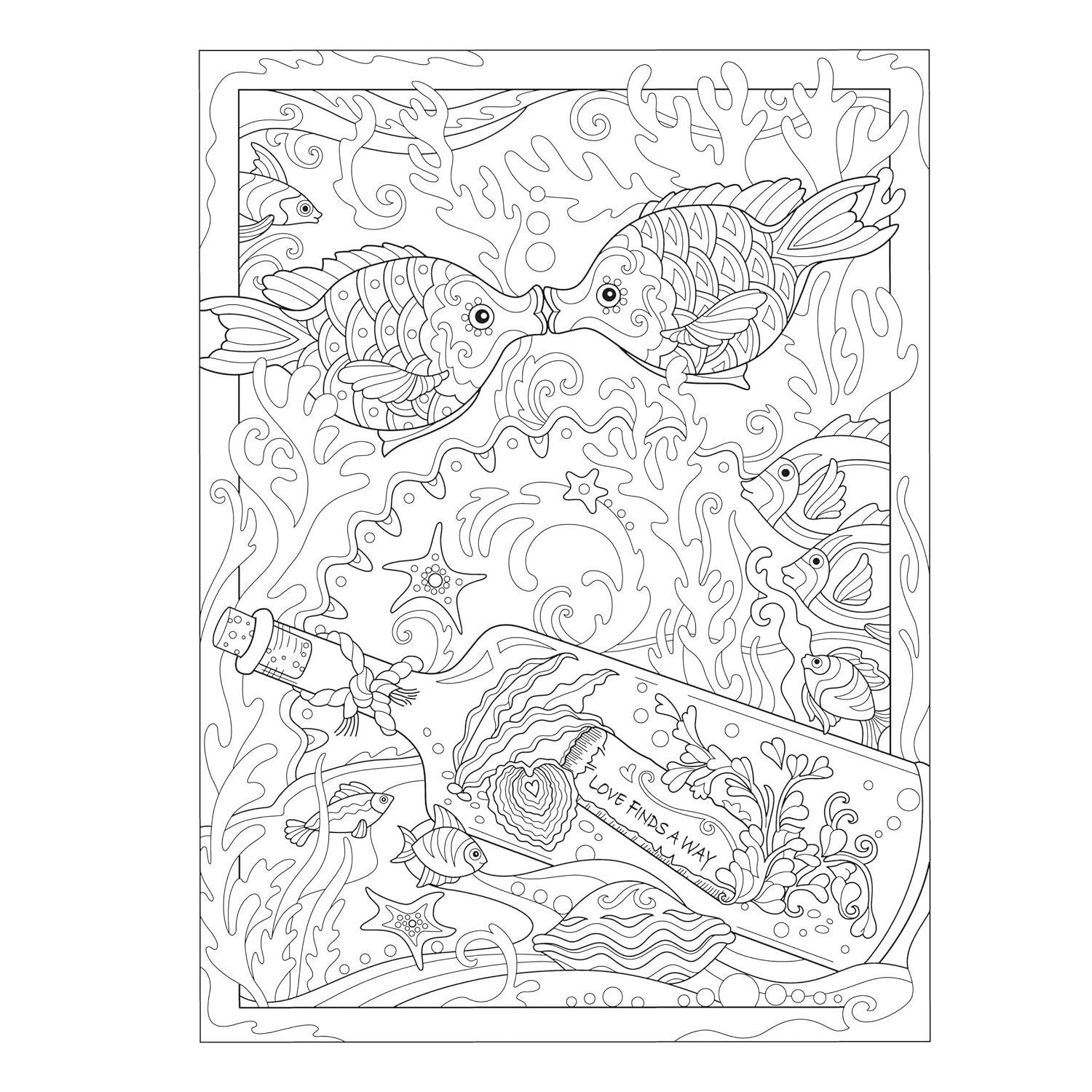 Creative Haven Fanciful Sea Life Coloring Book (Spiral Bound)