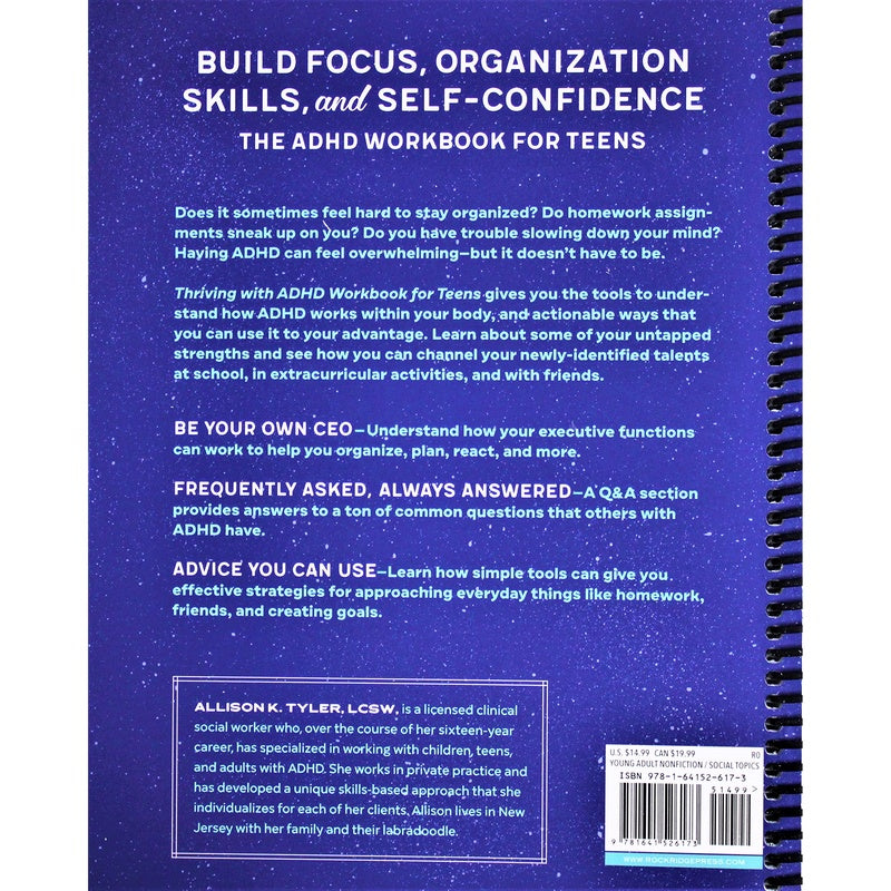 Thriving with ADHD Workbook for Teens: Improve Focus, Get Organized, and Succeed (Spiral Bound)