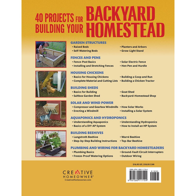 40 Projects for Building Your Backyard Homestead: A Hands-On, Step-By-Step Sustainable-Living Guide (Spiral Bound)