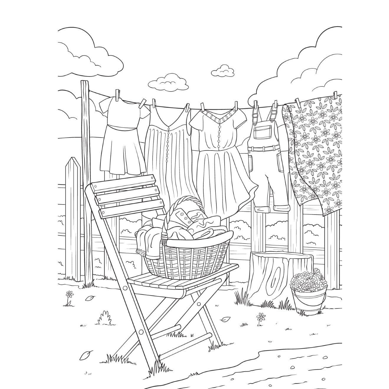 Creative Haven Home Sweet Homestead Coloring Book