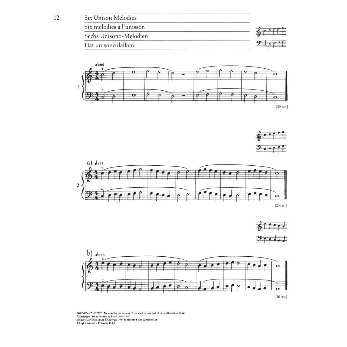Mikrokosmos Volume 1 (Pink): Piano Solo - Piano Lessons Classic - Pink Piano Book with Music Theory and Exercises - Piano Sheet Music Book in English,