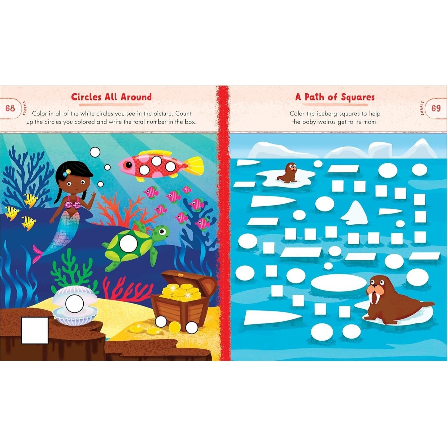 Preschool Activity Book Ocean Animals: 75 Games to Learn Letters, Numbers, Colors, and Shapes (School Skills Activity Books)