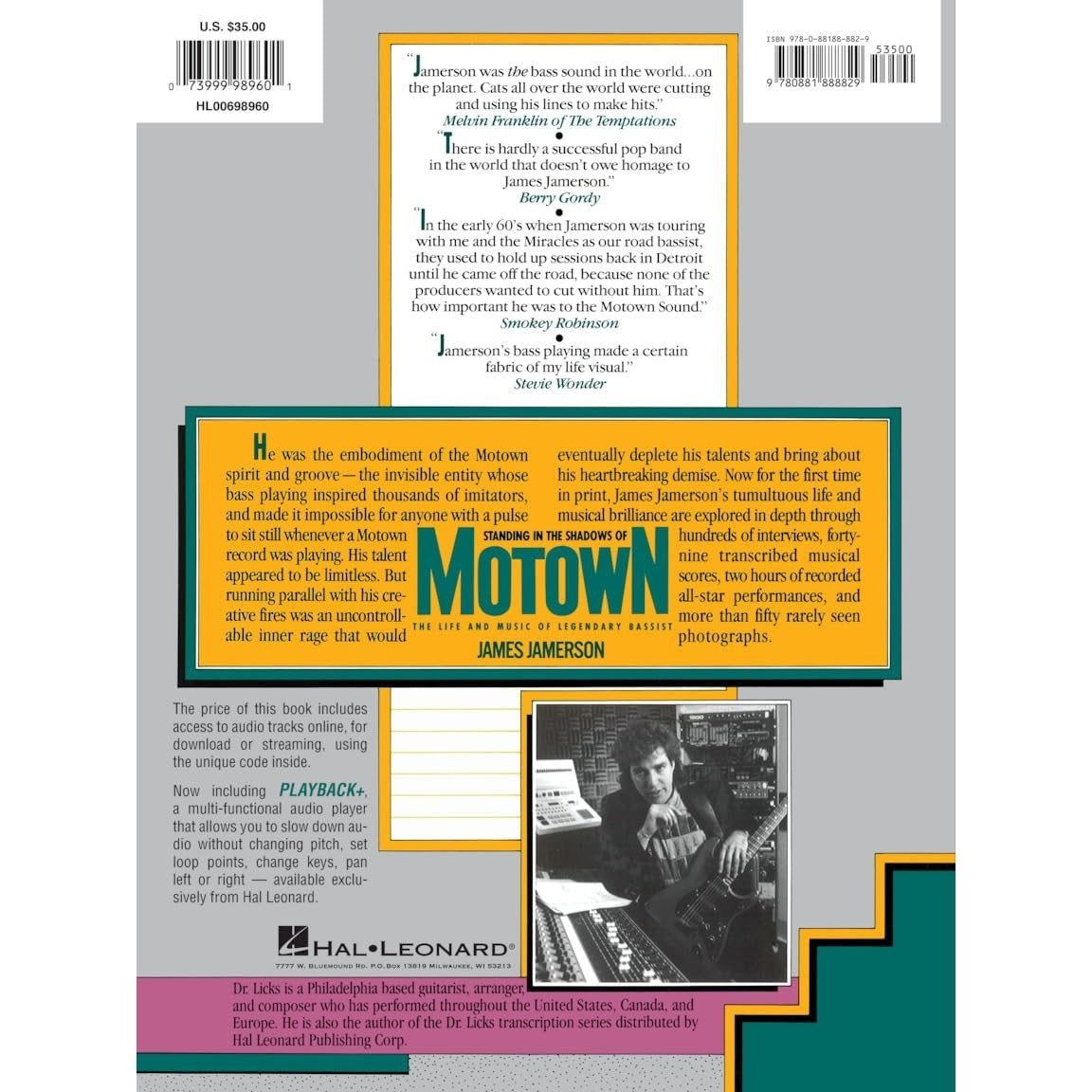 Standing in the Shadows of Motown: The James Jamerson Bass Method Classic Motown Bass Lines and Biographical Tribute with Online Audio [With 2] (Spiral Bound)