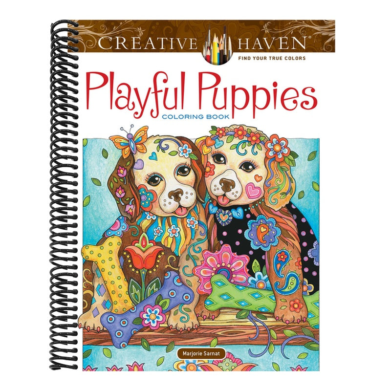 Creative Haven Playful Puppies Coloring Book