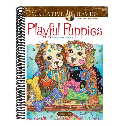 Creative Haven Playful Puppies Coloring Book