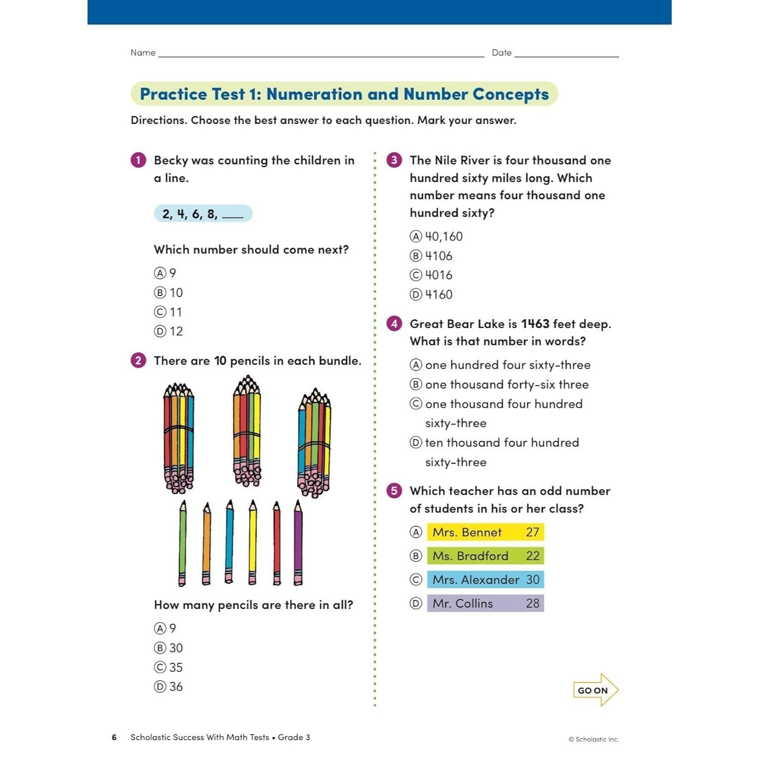 Scholastic Success with Math Tests Grade 3 Workbook