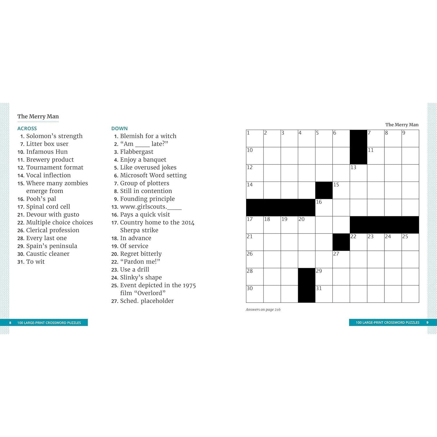 100 Large-Print Crossword Puzzles: Easy Puzzles to Entertain Your Brain (Spiral Bound)