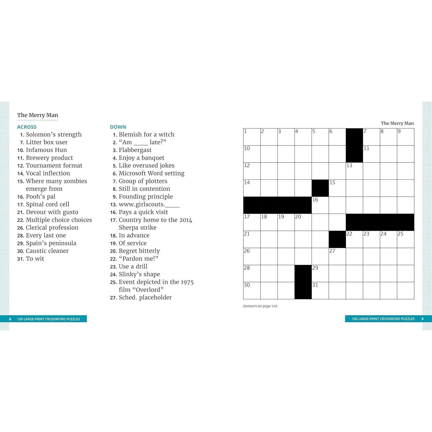 100 Large-Print Crossword Puzzles: Easy Puzzles to Entertain Your Brain (Spiral Bound)