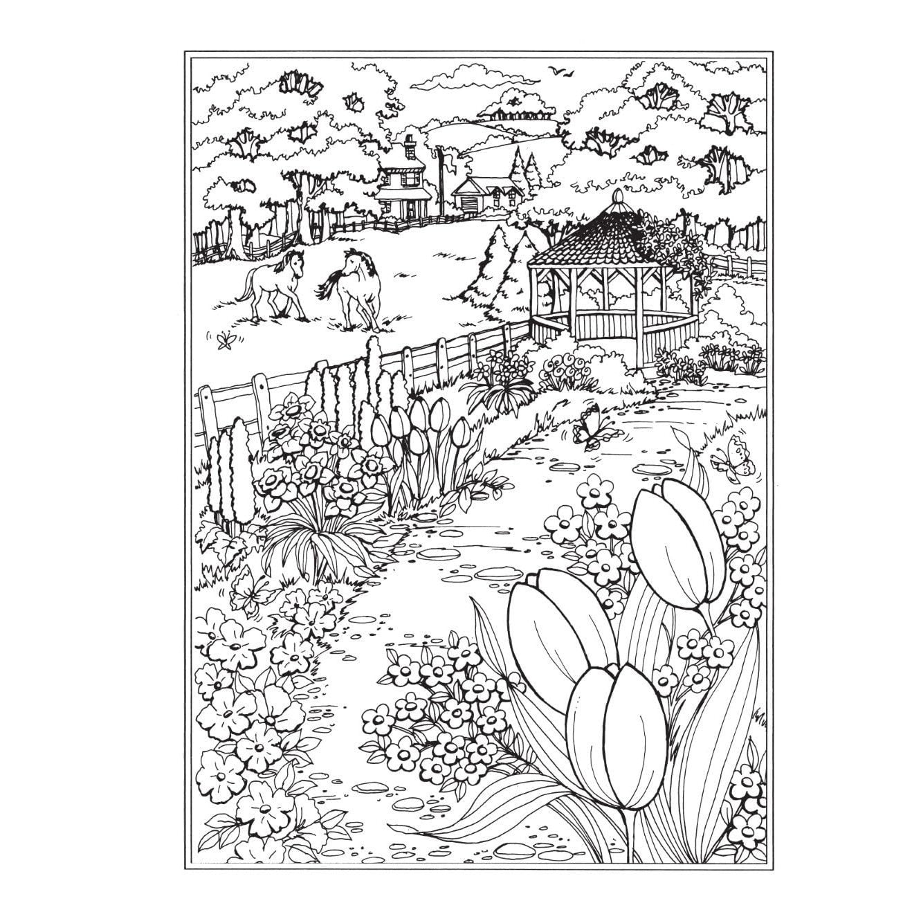 Creative Haven Spring Scenes Coloring Book