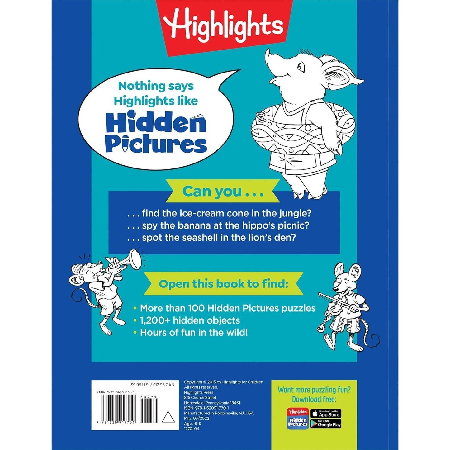 Wildlife Puzzles: Wildlife-Themed Hidden Pictures Puzzles for Kids 6 and Up, Search and Find Over 1,200 Hidden Objects in This Highlights Activity Boo (Highlights Hidden Pictures) (Spiral Bound)