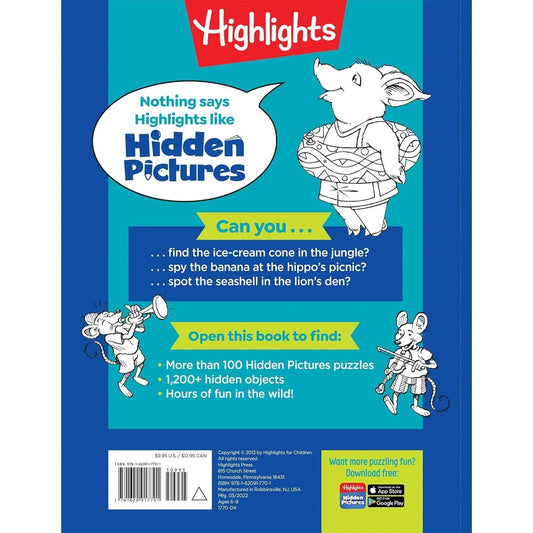 Wildlife Puzzles: Wildlife-Themed Hidden Pictures Puzzles for Kids 6 and Up, Search and Find Over 1,200 Hidden Objects in This Highlights Activity Boo (Highlights Hidden Pictures) (Spiral Bound)