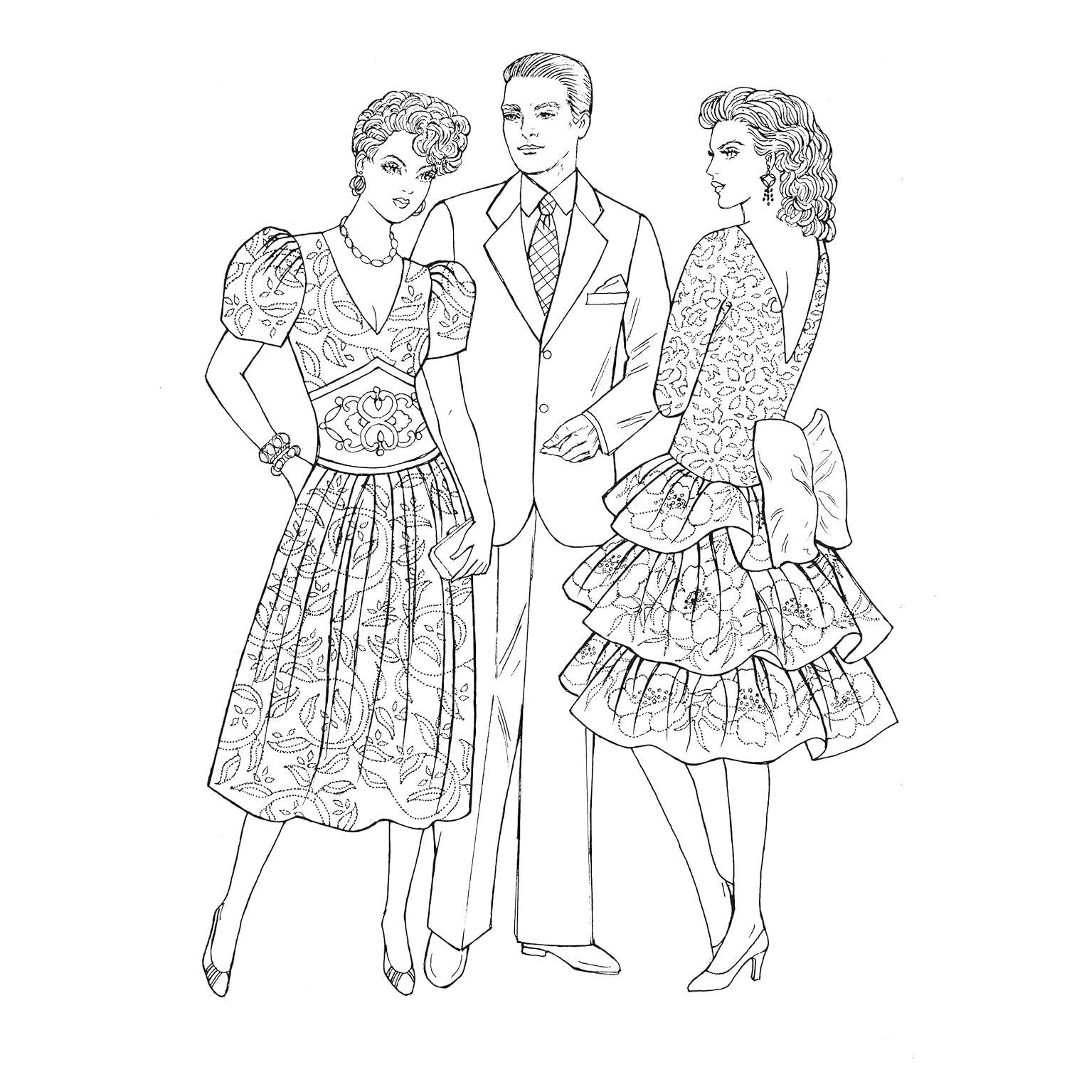 Creative Haven Fabulous Fashions of the 1980s Coloring Book