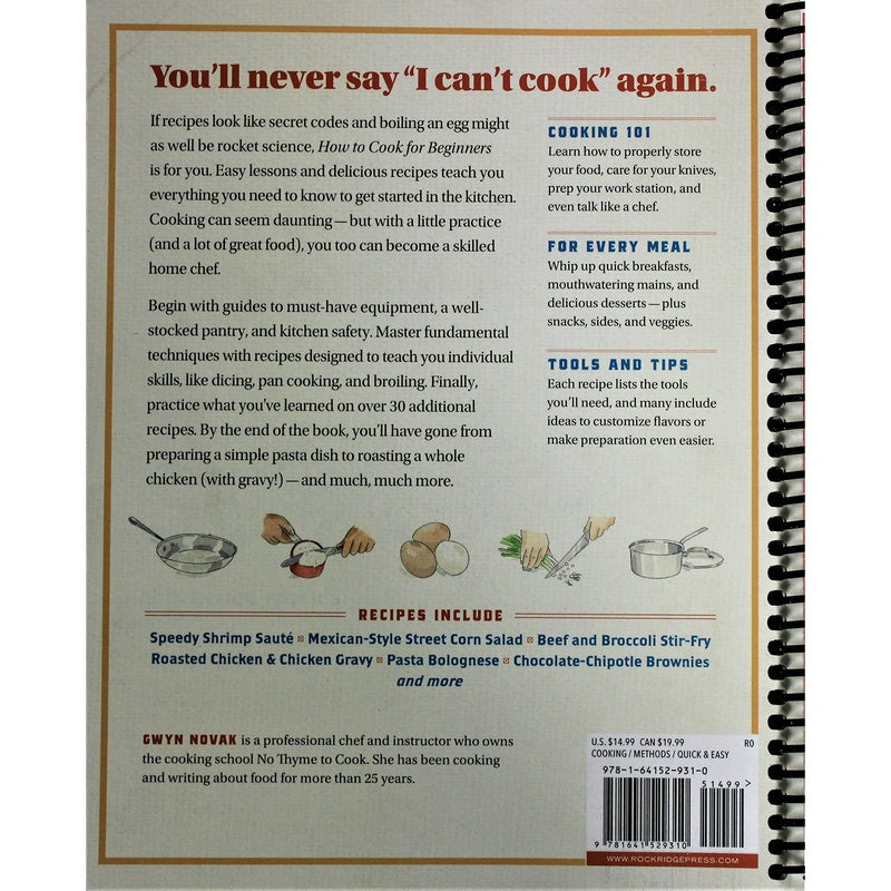 How to Cook for Beginners: An Easy Cookbook for Learning the Basics (Spiral Bound)