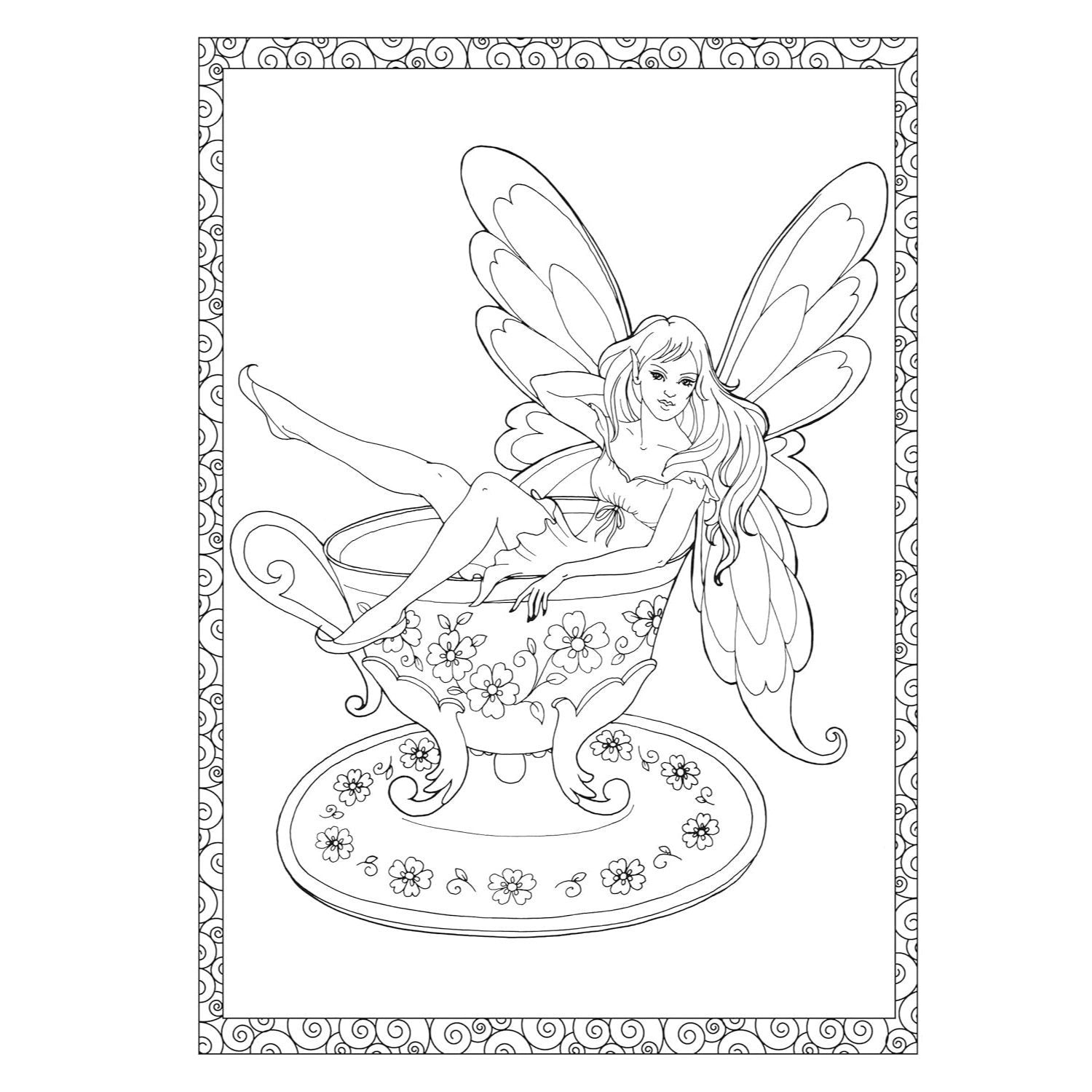 Creative Haven Enchanted Fairies Coloring Book
