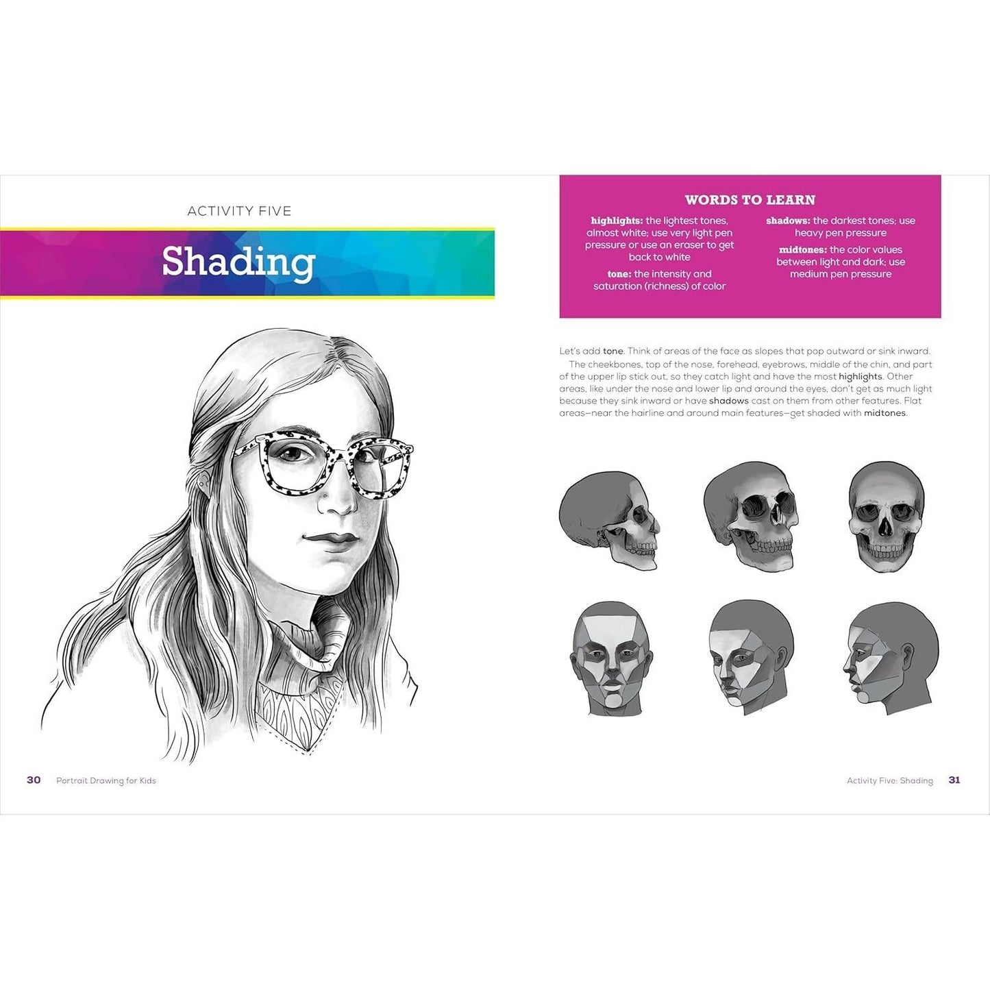 Portrait Drawing for Kids: A Step-By-Step Guide to Drawing Faces (Drawing Books for Kids Ages 9 to 12) (Spiral Bound)