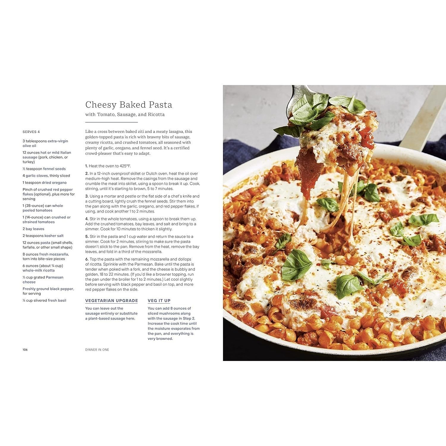Dinner in One: Exceptional & Easy One-Pan Meals: A Cookbook (Spiral Bound)
