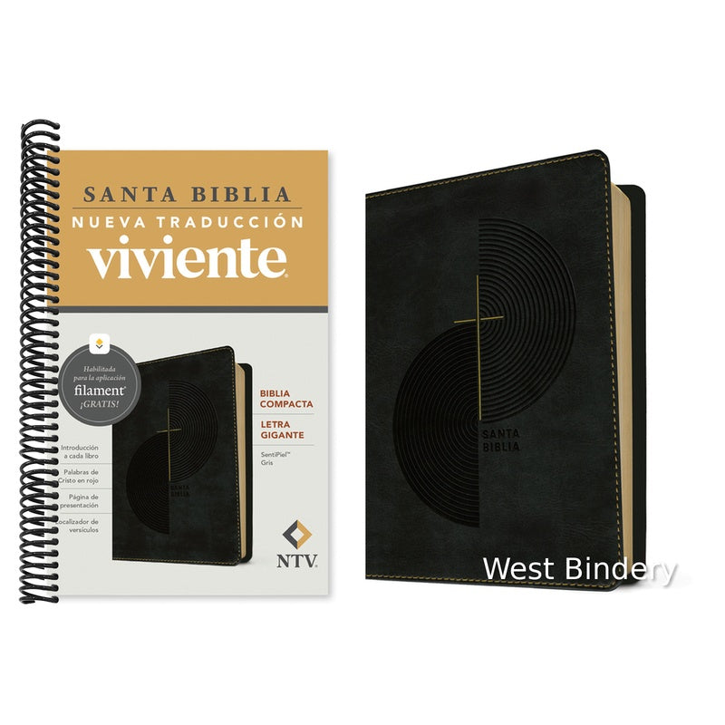 Biblia Compacta Ntv, Letra Gigante Con Filament (Sentipiel, Gris, Letra Roja)