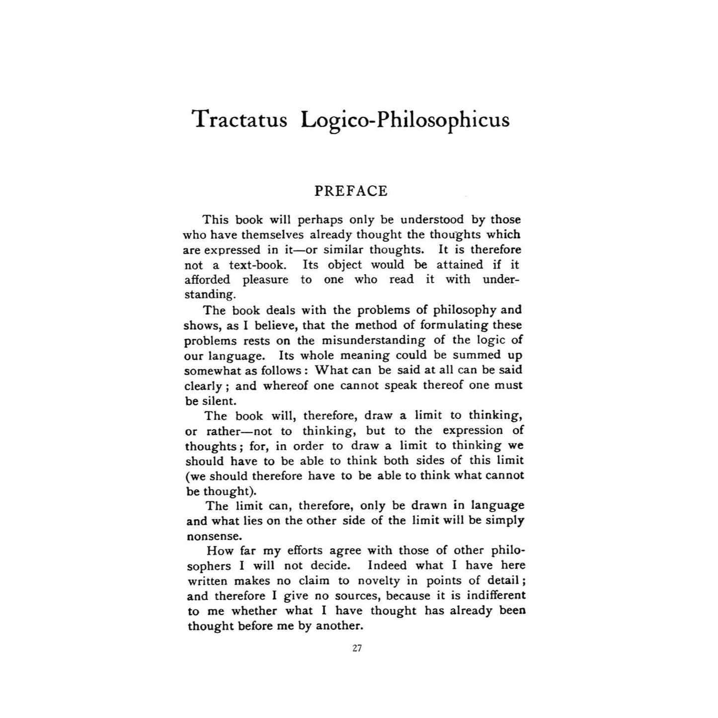 Tractatus Logico-Philosophicus