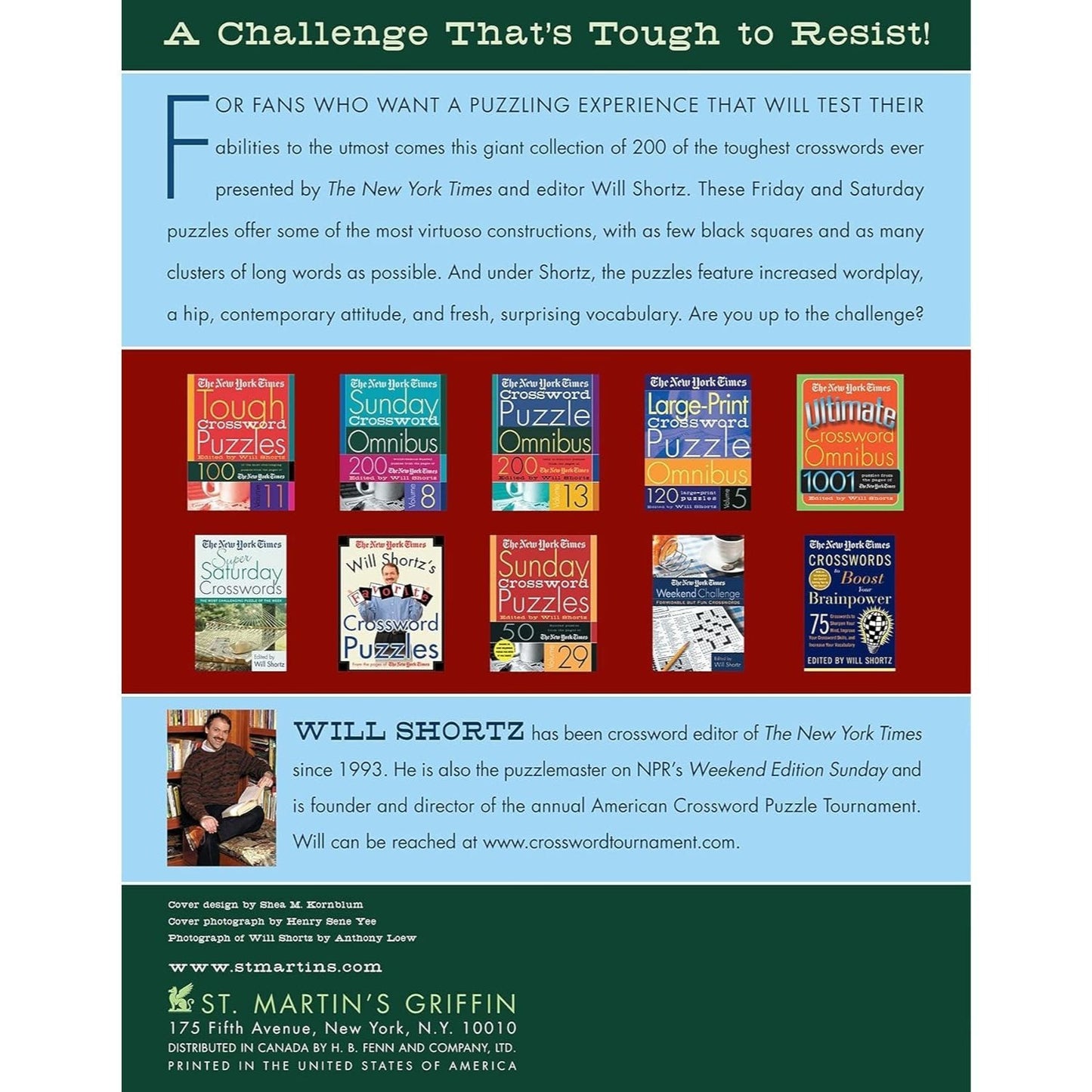 The New York Times Tough Crossword Puzzle Omnibus: 200 Challenging Puzzles from the New York Times
