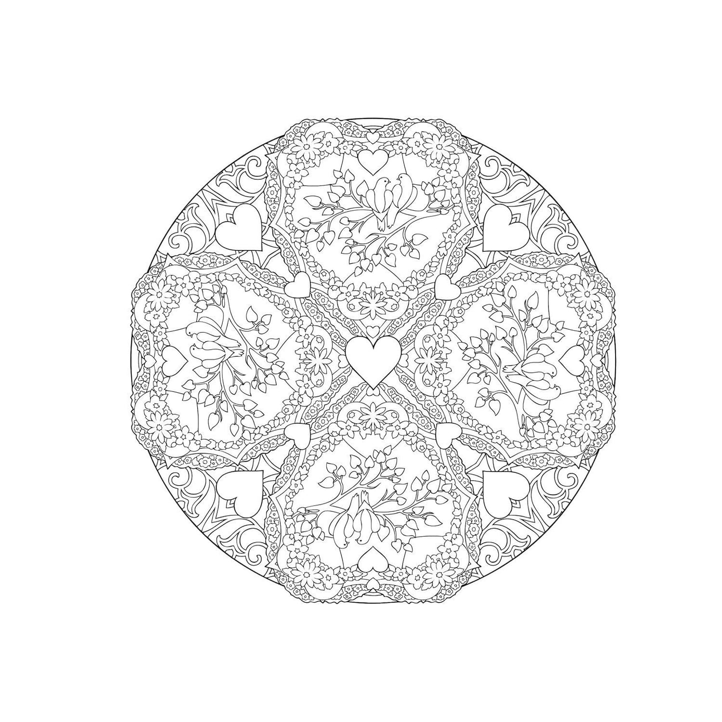 Creative Haven Heart Mandalas Coloring Book