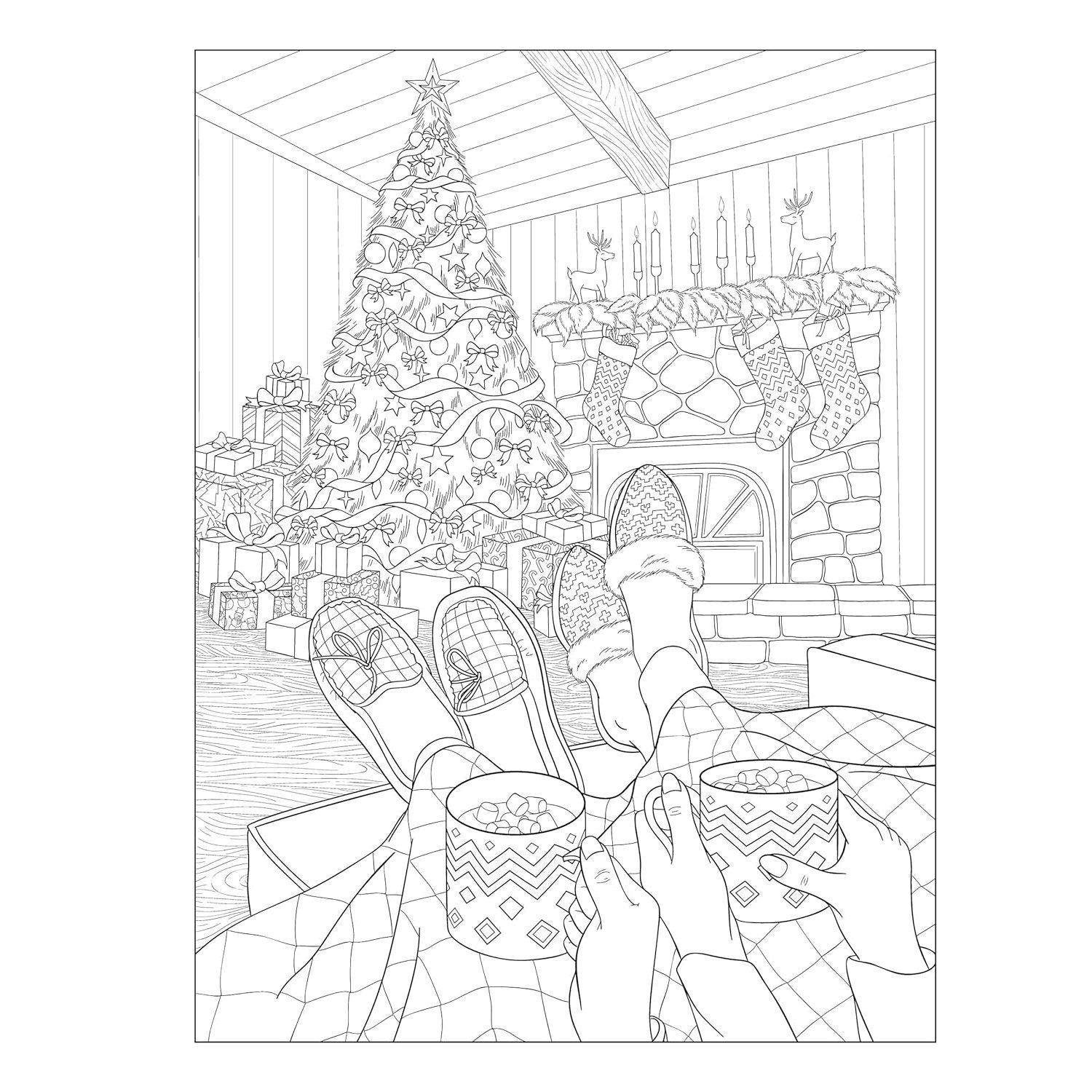 Creative Haven Cozy Christmas Coloring Book