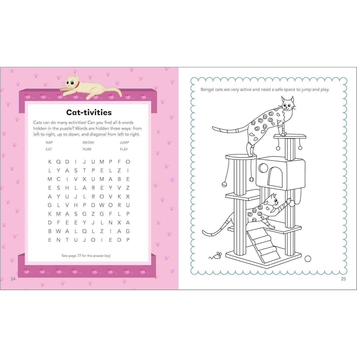 Cute Cats Activity Book for Kids: 70 Activities Including Coloring, Dot-To-Dots & Spot the Difference