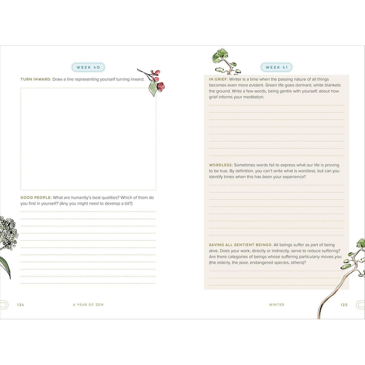 A Year of Zen: A 52-Week Guided Journal (Spiral Bound)