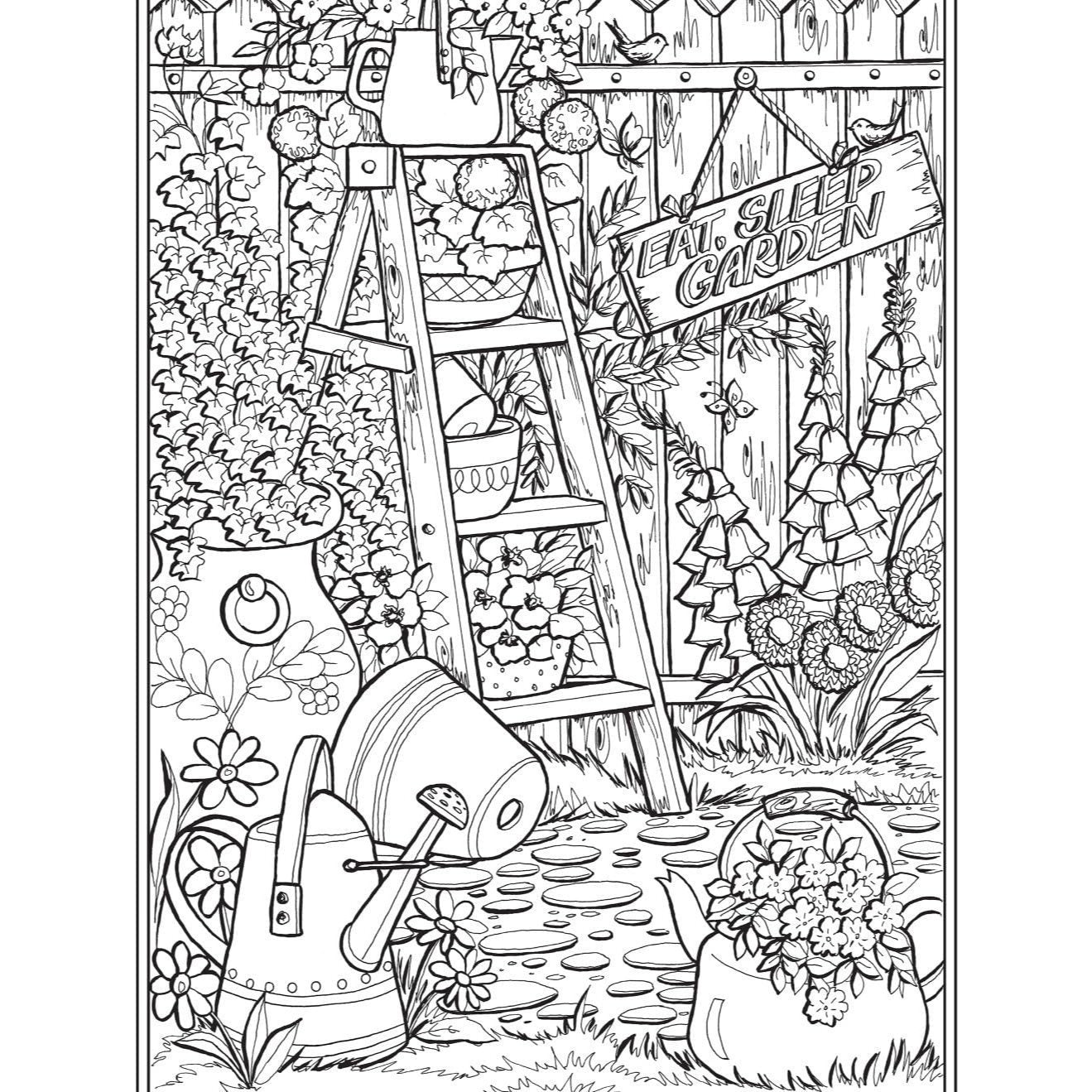 Creative Haven Country Gardens Coloring Book