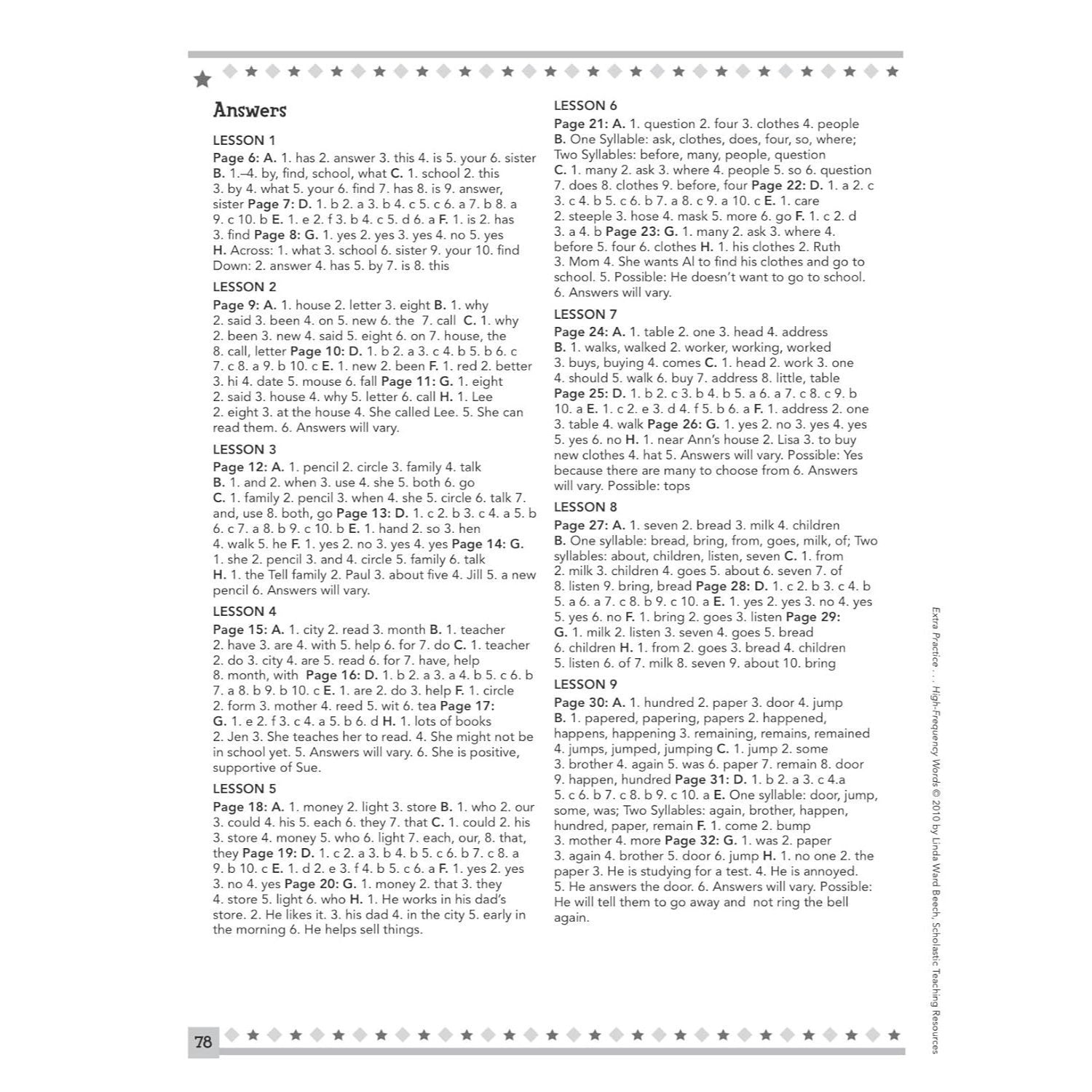 High-Frequency Words, Grades 3-6