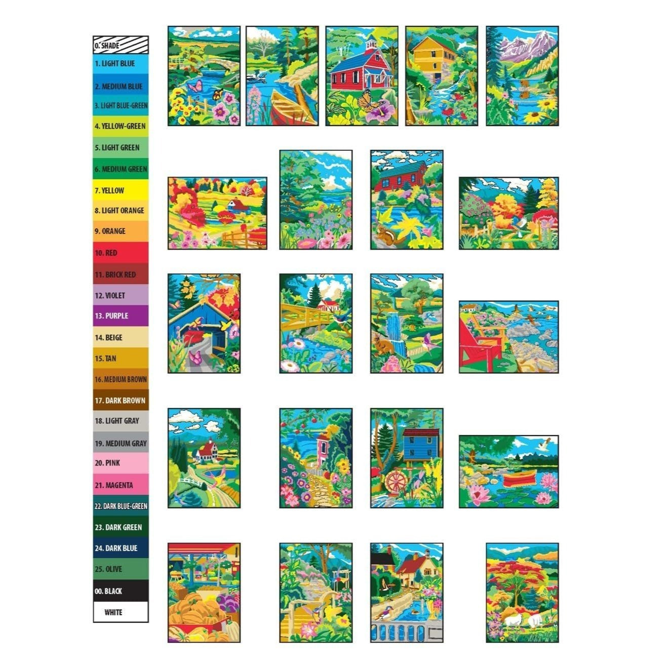 Creative Haven Country Scenes Color by Number Coloring Book