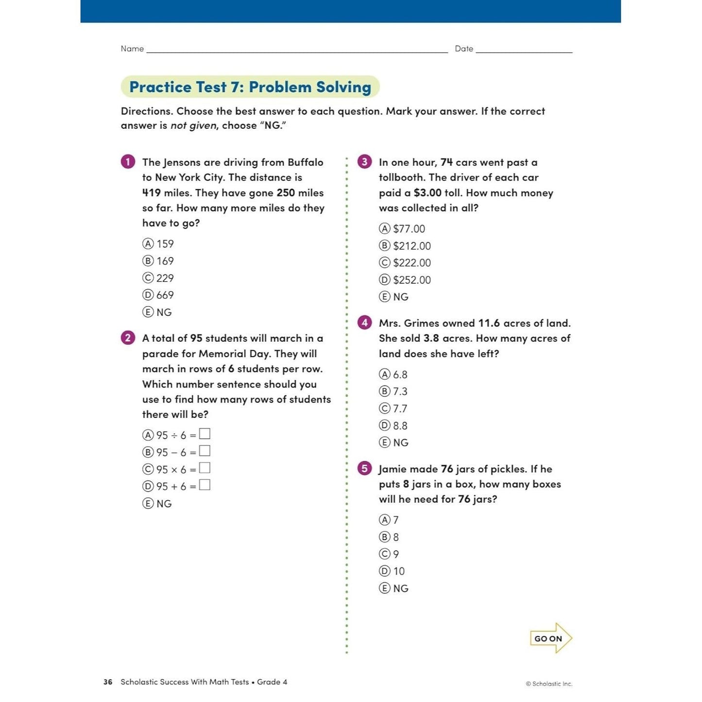 Scholastic Success with Math Tests Grade 4 Workbook (Spiral Bound)