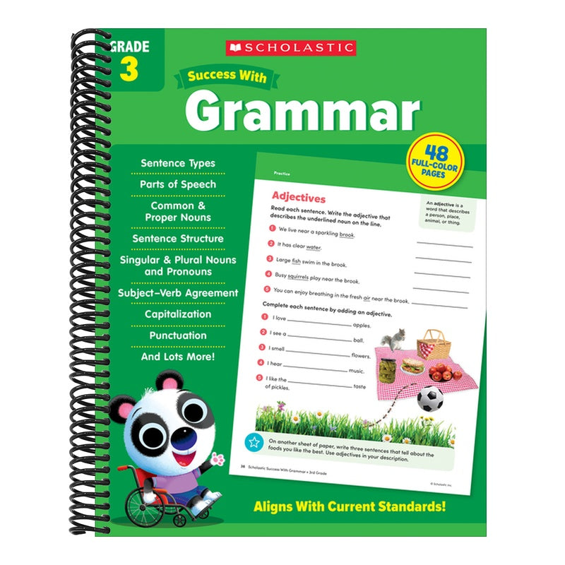 Scholastic Success with Grammar Grade 3 Workbook (Spiral Bound)