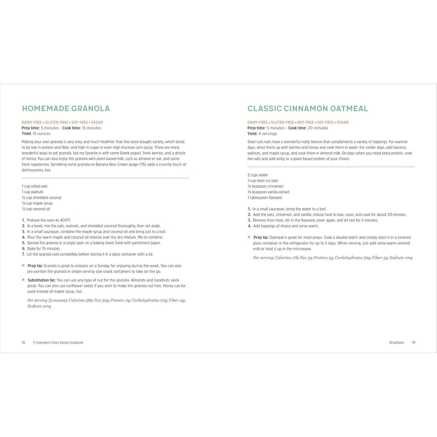 5-Ingredient Clean Eating Cookbook: 125 Simple Recipes to Nourish and Inspire (Spiral Bound)