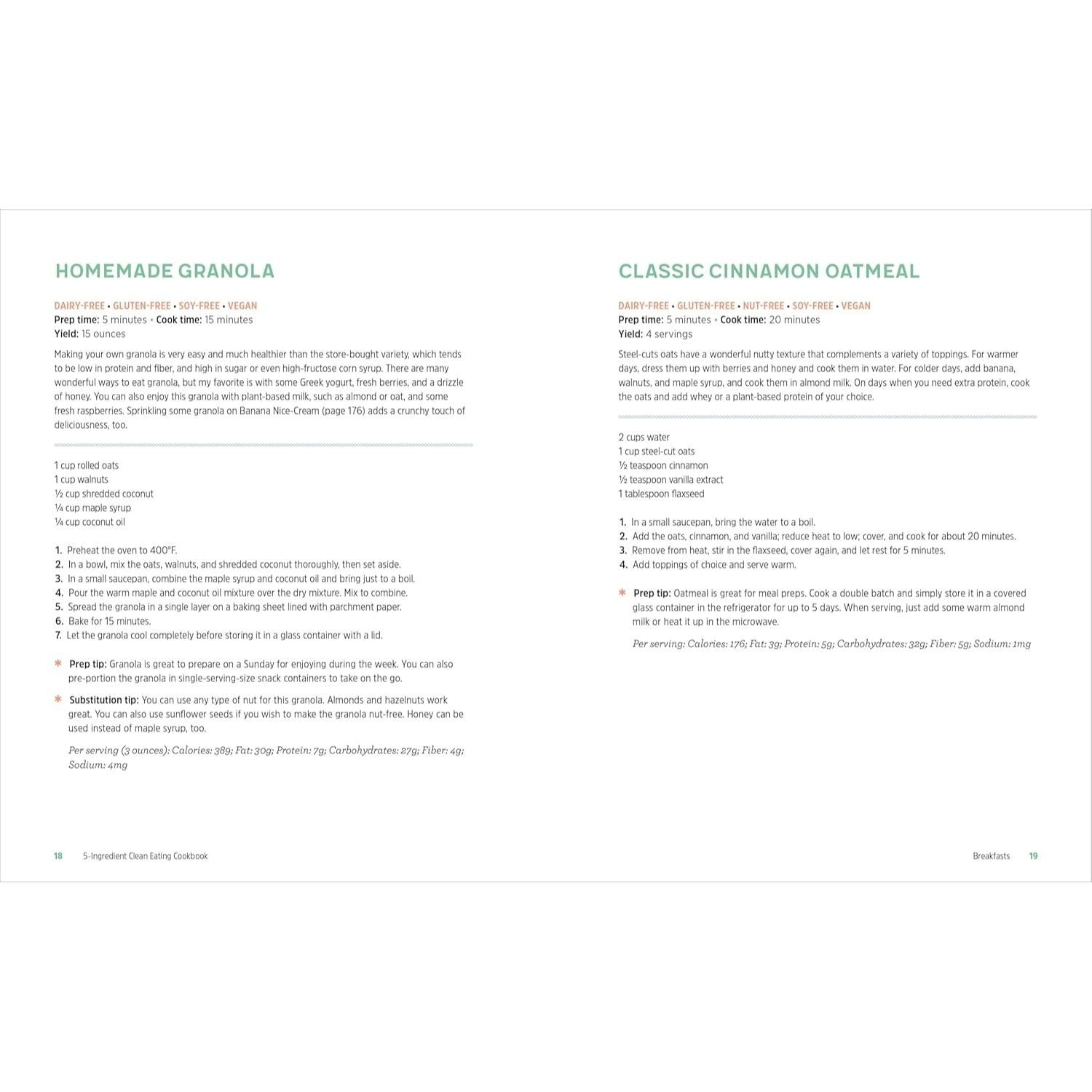 5-Ingredient Clean Eating Cookbook: 125 Simple Recipes to Nourish and Inspire (Spiral Bound)