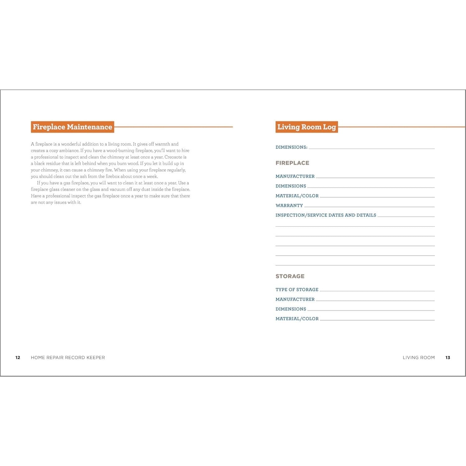 Home Repair Record Keeper: Includes Schedules and Maintenance Logs