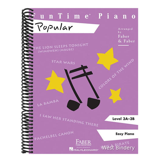 Funtime Piano: Popular - Level 3a 3b Late Elementary Piano Method and Sheet Music Songbook 12 Graded Arrangements of Movie and Pop Favorites Faber Pia