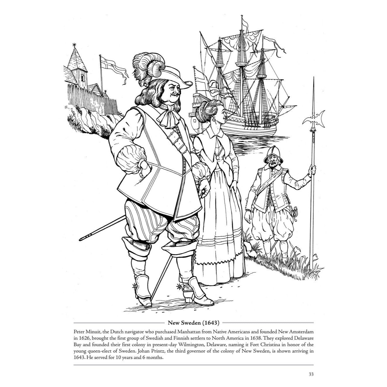 Picture the Past: The Exploration of North America: Historical Coloring Book