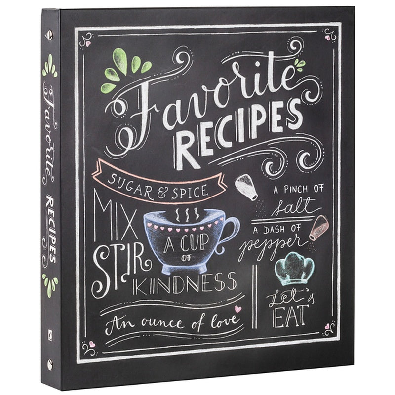 Deluxe Recipe Binder - Favorite Recipes (Chalkboard) - Write in Your Own Recipes