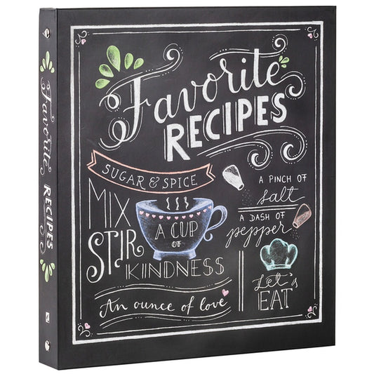 Deluxe Recipe Binder - Favorite Recipes (Chalkboard) - Write in Your Own Recipes