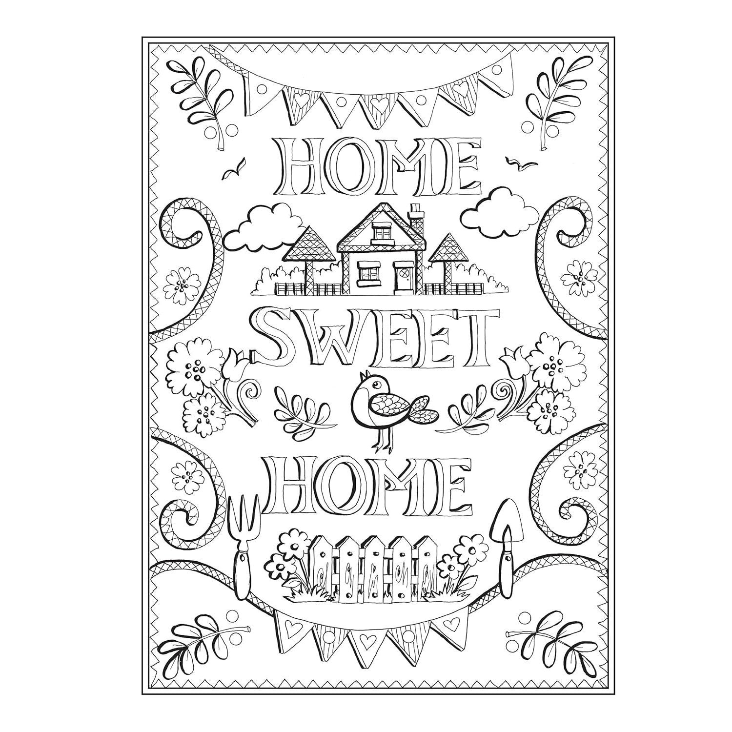 Creative Haven Home Sweet Home Coloring Book (Spiral Bound)
