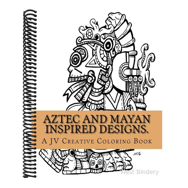 Aztec and Mayan inspired designs.: Aztec and Mayan adult coloring book