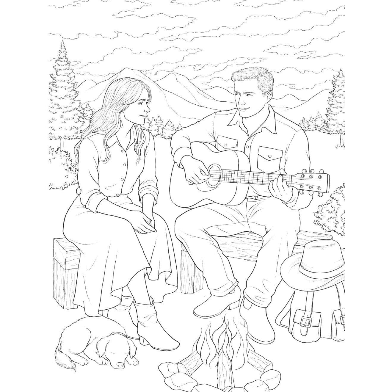 Western Romance: A Coloring & Sticker Book