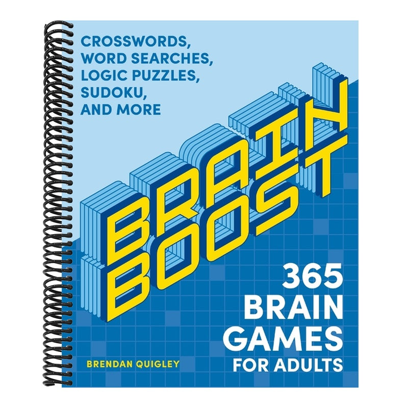 Brain Boost: 365 Brain Games for Adults: Crosswords, Word Searches, Logic Puzzles, Sudoku, and More