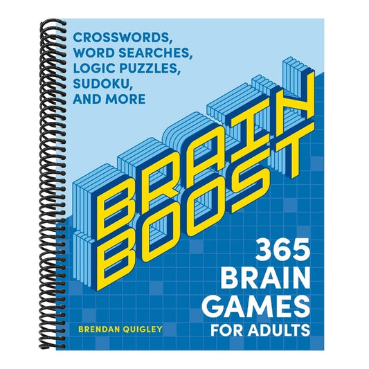 Brain Boost: 365 Brain Games for Adults: Crosswords, Word Searches, Logic Puzzles, Sudoku, and More