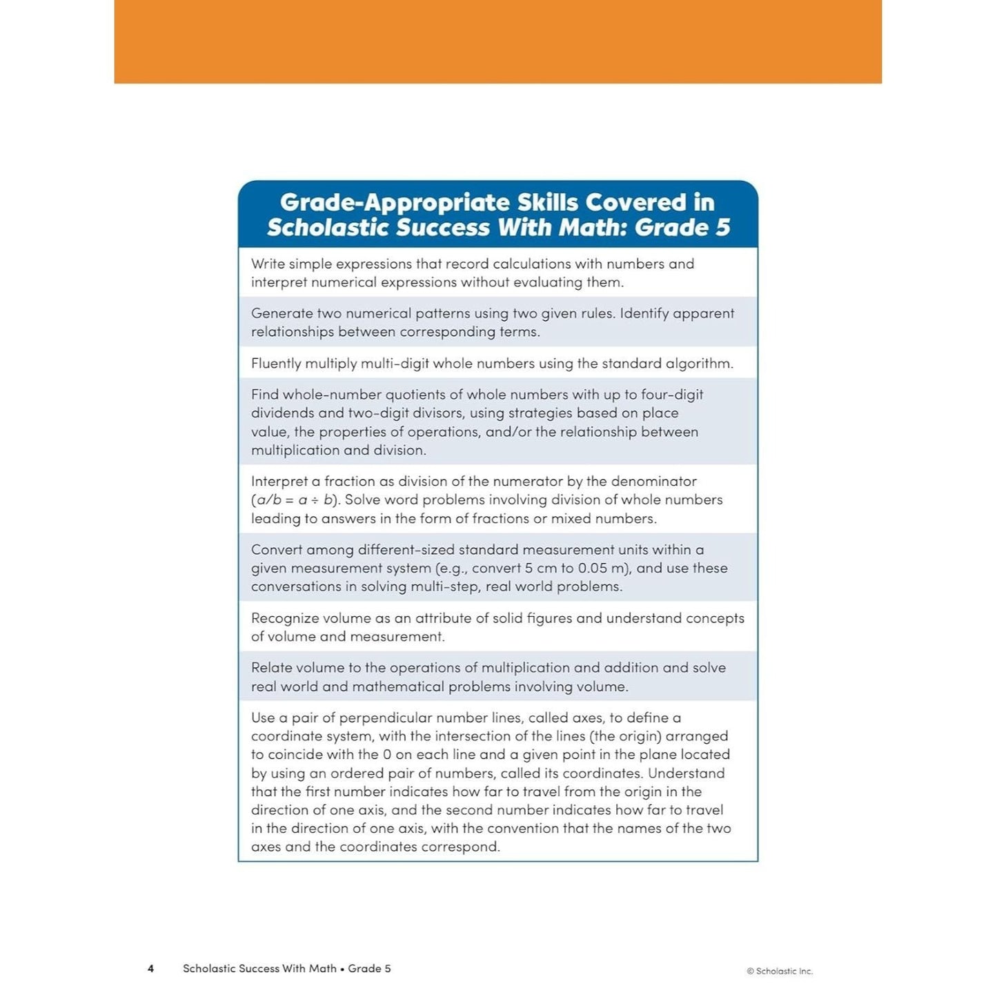 Scholastic Success with Math Grade 5 Workbook