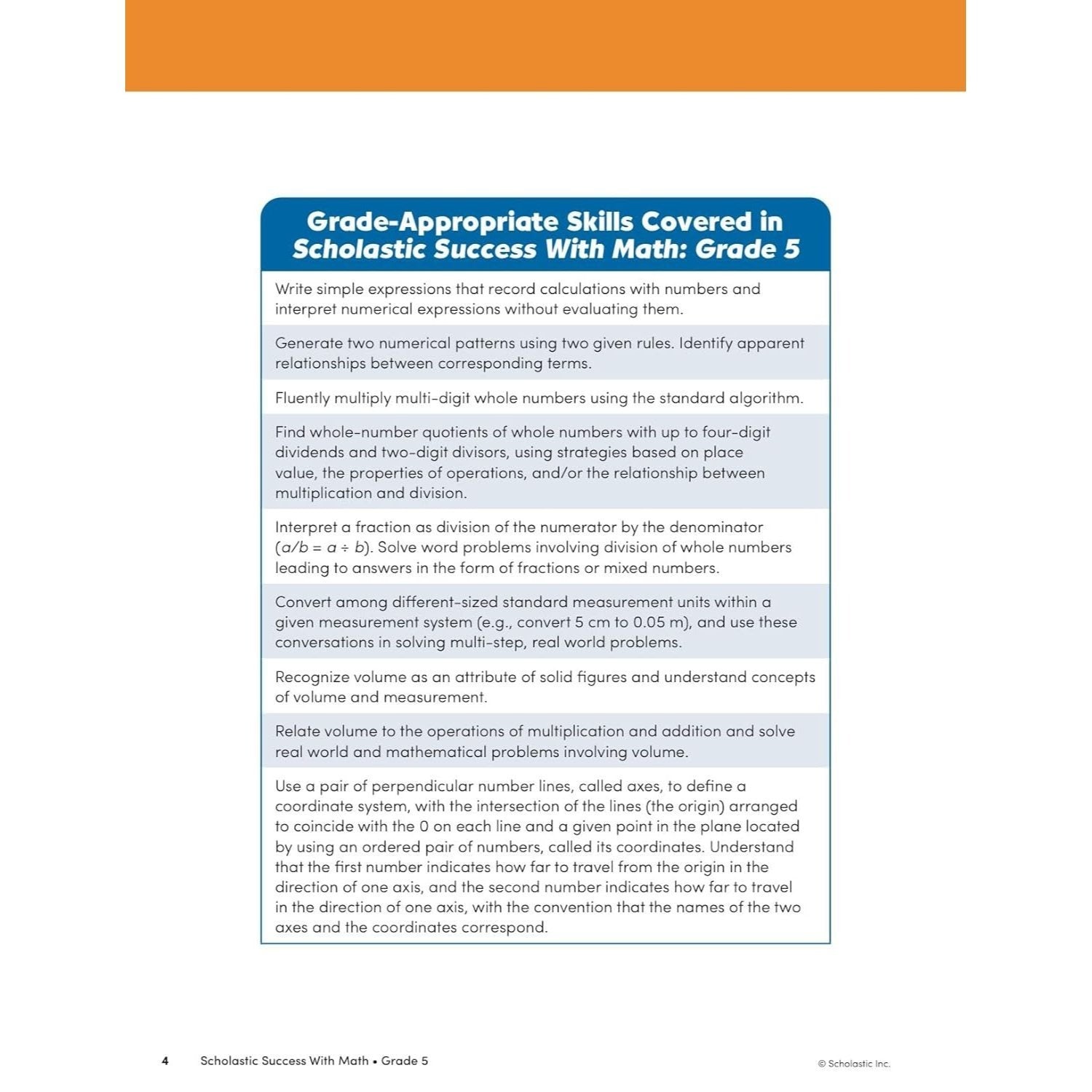 Scholastic Success with Math Grade 5 Workbook